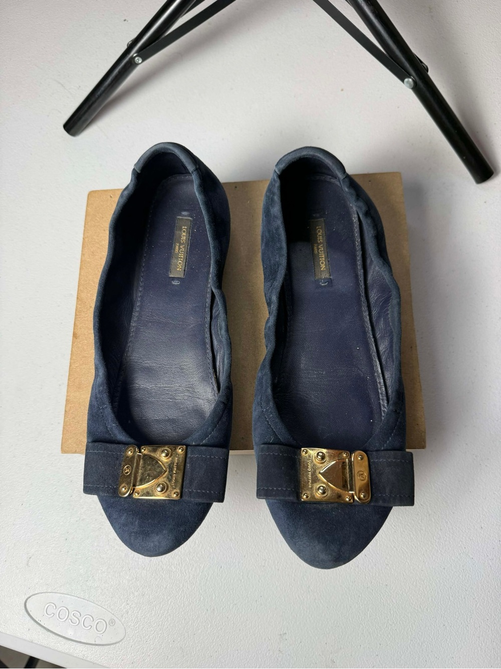 LOUIS VUITTON Moccasin
Loafers Bllerina Flat Europe Sz
39 / US 9 Blue Suede - Picture 3 of 12